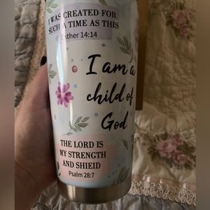 Inspirational Faith Floral Stainless Steel Tumbler Travel Mug 20oz NIB